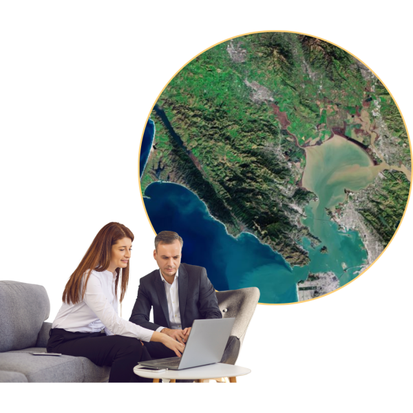 Man and woman in front of computer